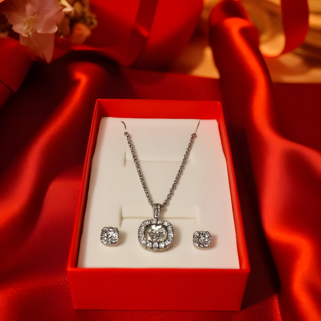 Cubic Zirconia Decor Jewelry Set